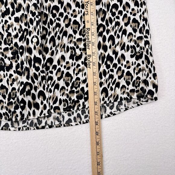 Foxcroft Top Womens Plus Size 20 Shaped Leopard Print Button Front Wrinkle Free - Picture 9 of 9